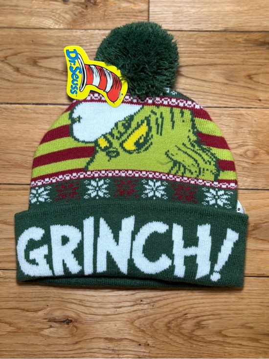 Dr. Seuss Accessories - Dr Seuss Grinch Christmas Beanie Hat Pom Pom NWT Holiday Winter